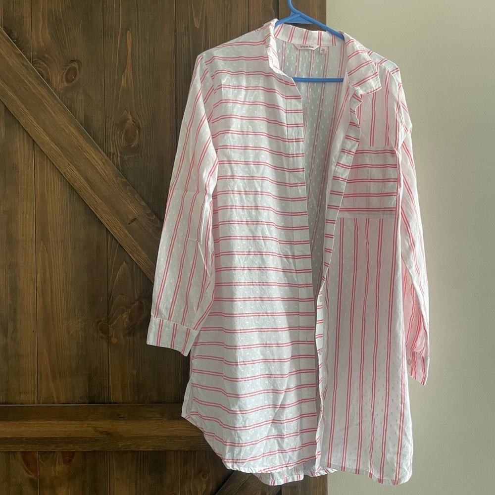 La Vie En Rose Pink and White Striped Pajama Top